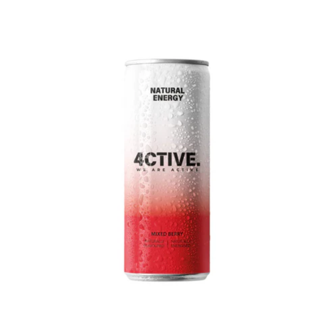 4CTIVE Natural Energy Drink 12x330ml Mixed Berry