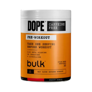 Bulk Dope Pre Workout Caffeine Free 510g Fruit Punch