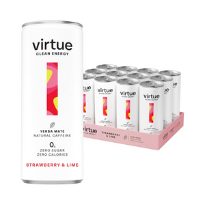 Virtue Clean Energy Yerba Mate 12x250ml Strawberry and Lime