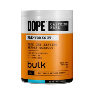 Bulk Dope Pre Workout Caffeine Free 510g Blue Raspberry