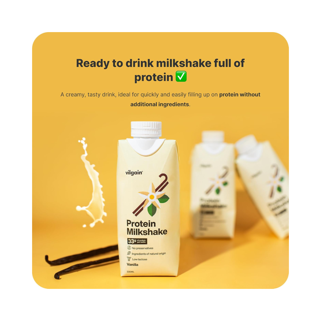 Vilgain Protein Milkshake 12x330ml Vanilla