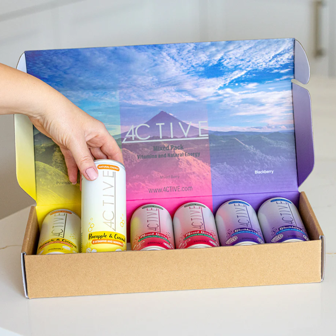 4CTIVE Natural Energy Drink 12x330ml Mixed Berry