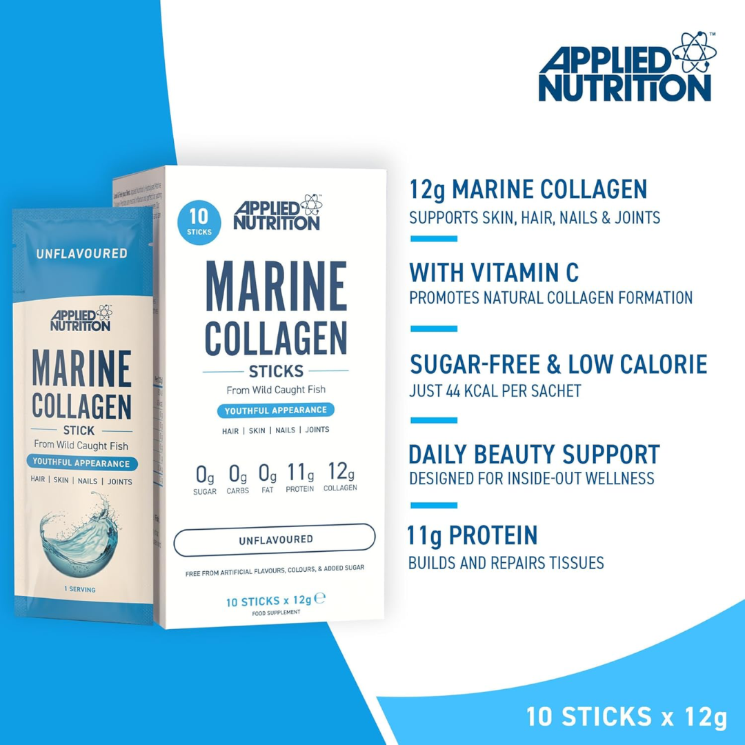 Applied Nutrition Marine Collagen Sticks 10x12g Unflavoured