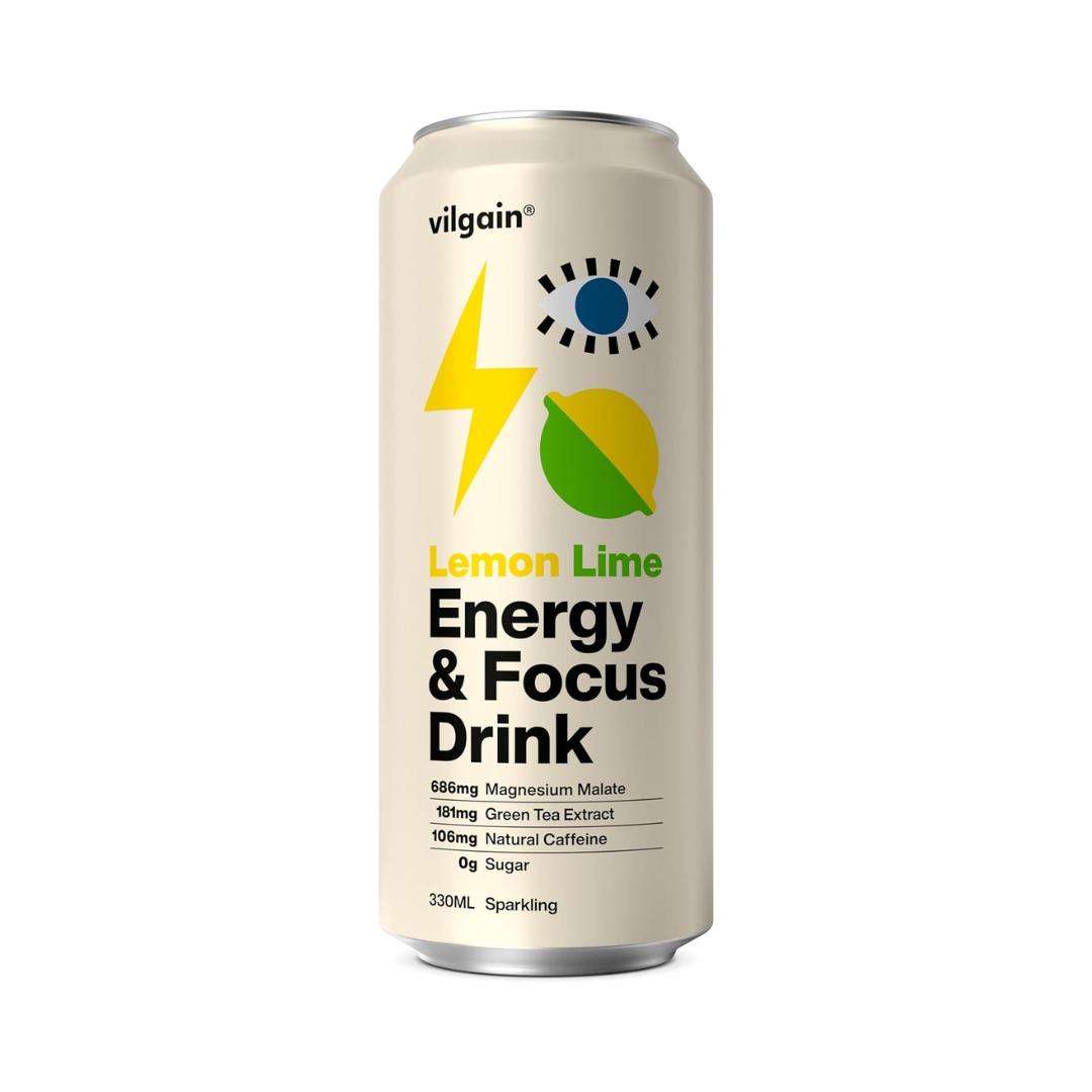 Vilgain Energy & Focus Drink 24x330ml Lemon and Lime
