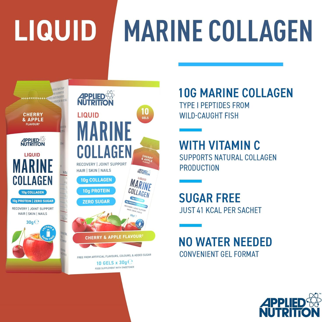 Applied Nutrition Marine Collagen Gels 10x30g Cherry Apple