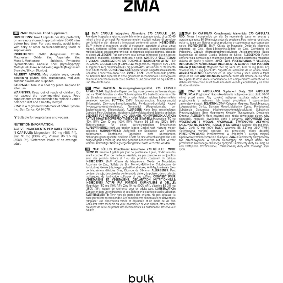 Bulk ZMA 90 Caps