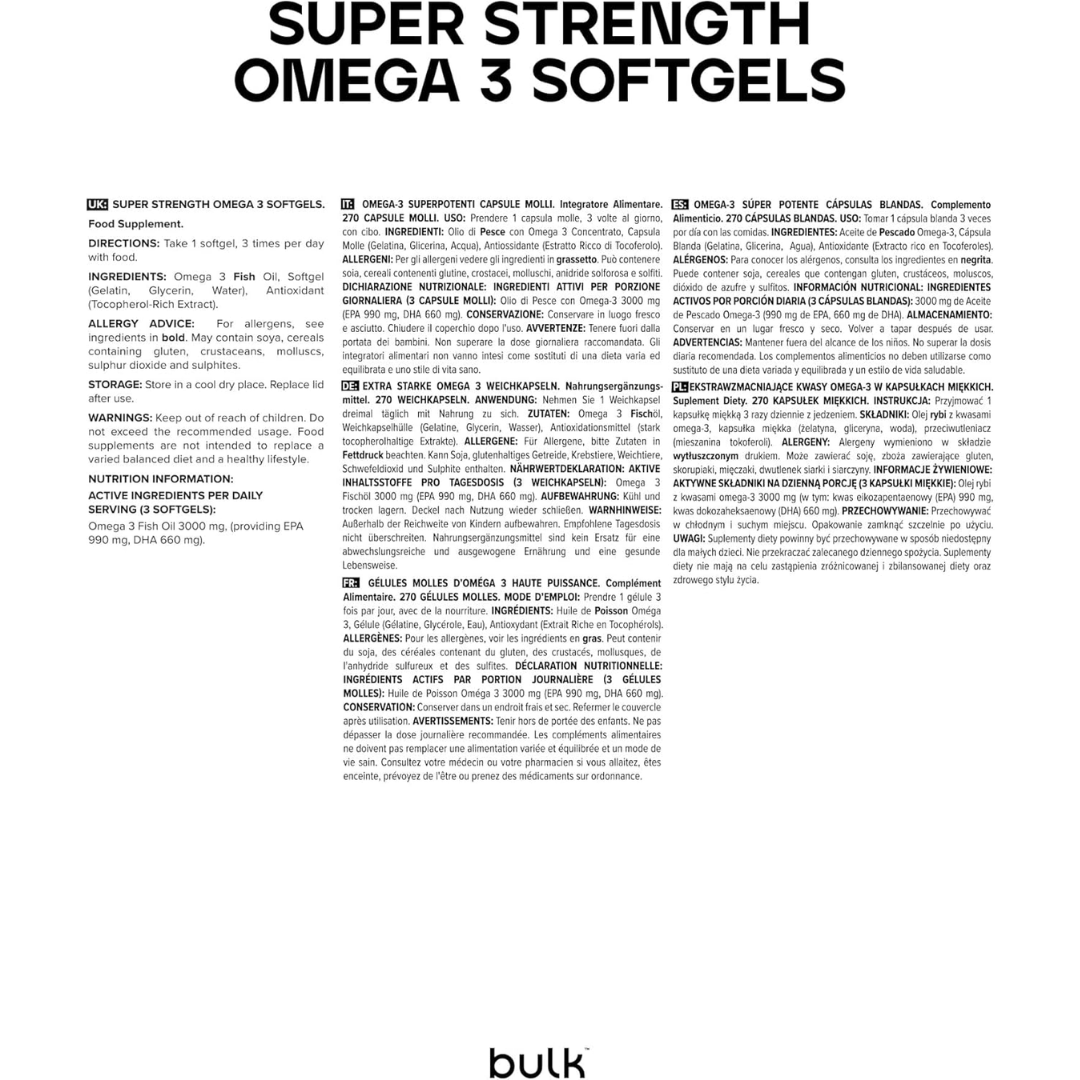 Bulk Super Strength Omega 3 1000mg 90 Softgels