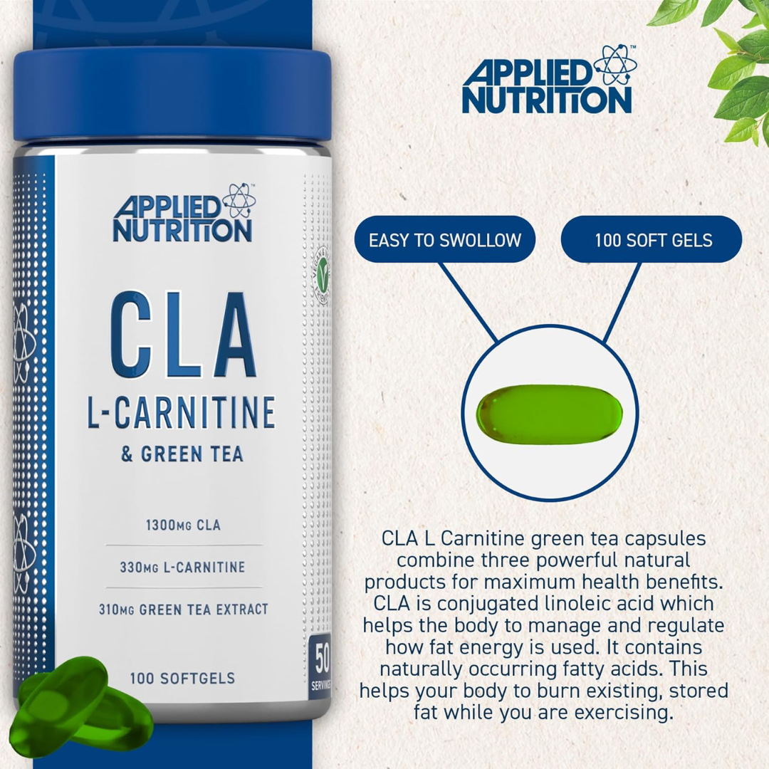 Applied Nutrition CLA + L-Carnitine & Green Tea 100 Veg Caps