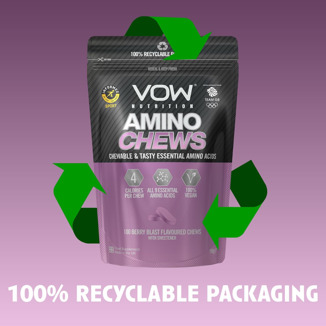 VOW Nutrition Amino Chews 100 Tabs Berry Blast