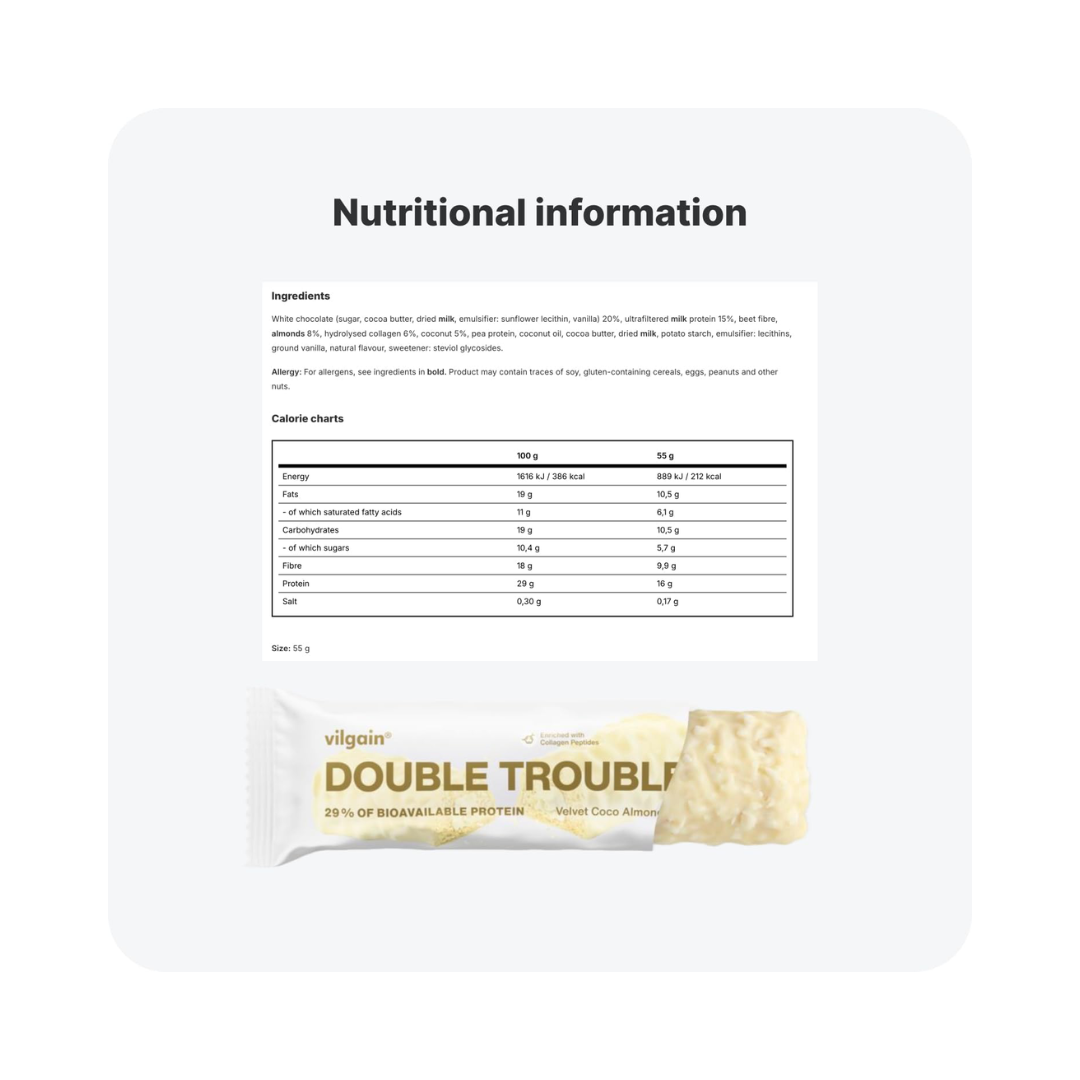 Vilgain Trouble Protein Bar 12x55g Choco Almond