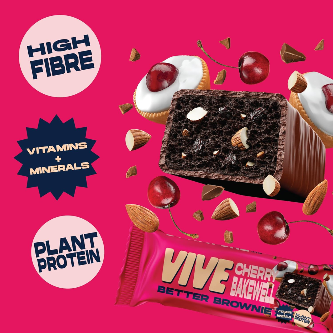 Vive Better Brownie 15x40g Cherry Bakewell