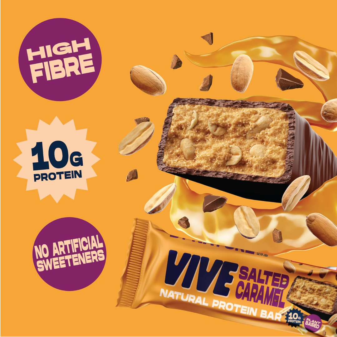 Vive Natural Protein Snack Bar 12x49g Salted Caramel