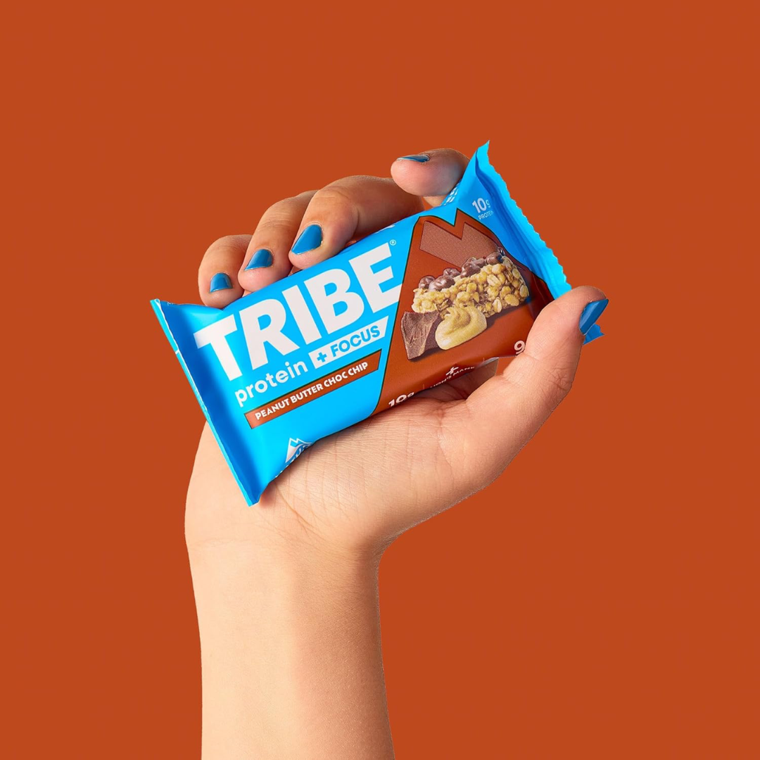 Tribe Protein + Focus Flapjack 12x60g Peanut Butter Choc Chip