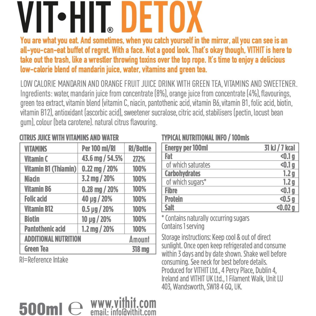 VITHIT Detox 12x500ml Mandarin & Orange