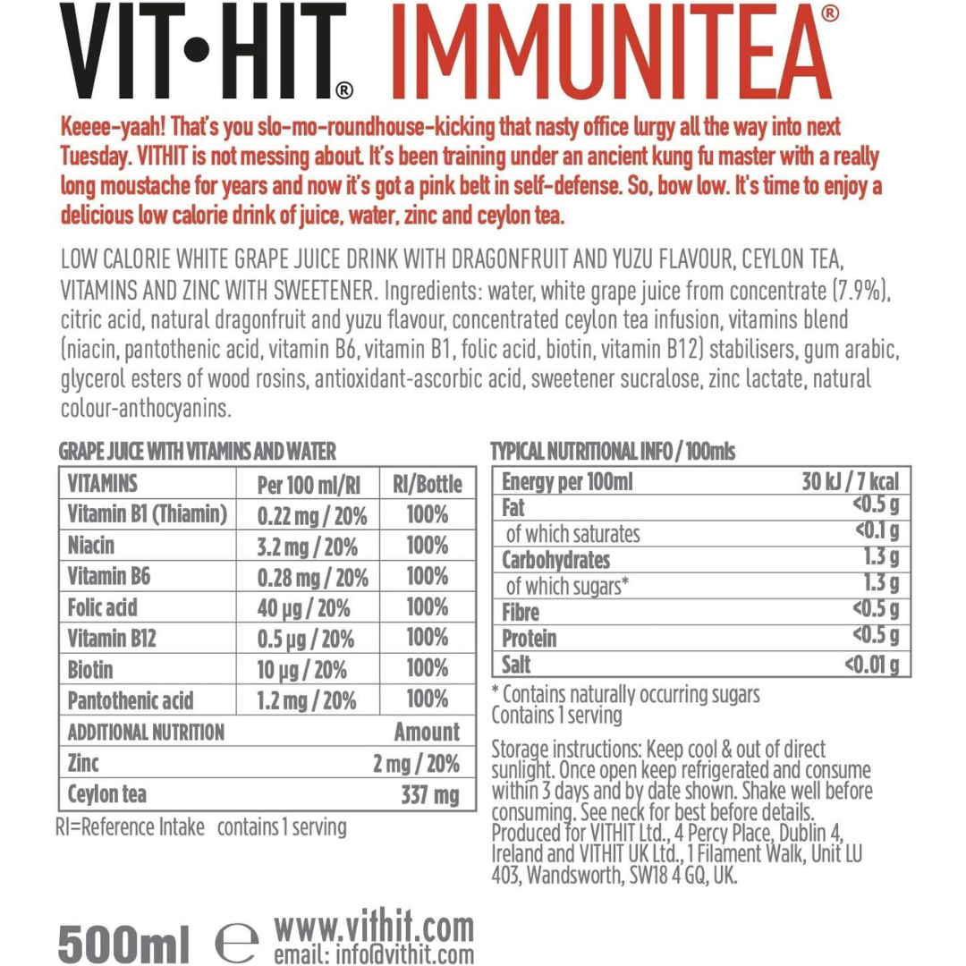 VITHIT Immunitea 12x500ml Dragonfruit & Yuzu