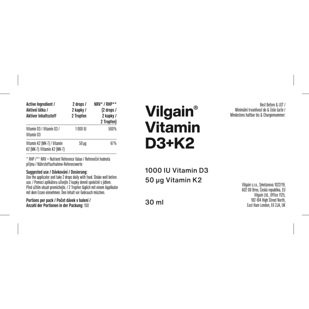 Vilgain Vitamin D3+K2 30ml
