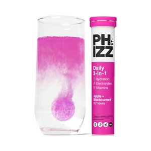 Phizz 3-in-1 Multivitamin & Rehydration Electrolyte Effervescent Multi-pack 6x60 360 Tabs - Apple & Blackcurrant