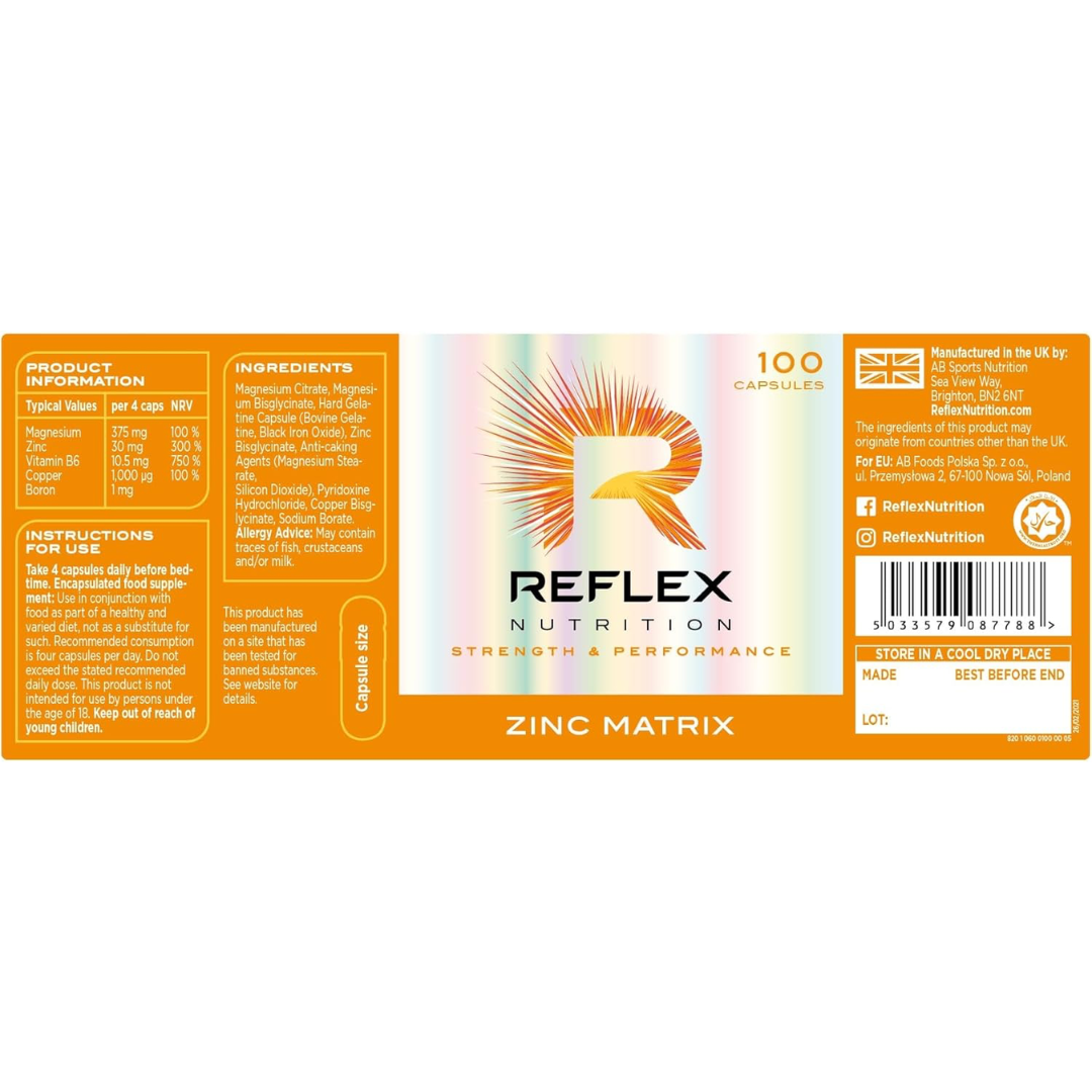 Reflex Nutrition Zinc Matrix 100 Caps