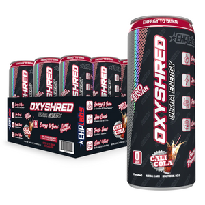 EHP Labs OxyShred Ultra Energy Drink Lightly Carbonated Zero Sugar RTD 12x355ml - Cali Cola