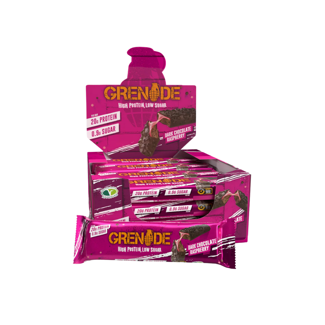 Grenade Protein Bar 12x60g - Dark Chocolate Raspberry