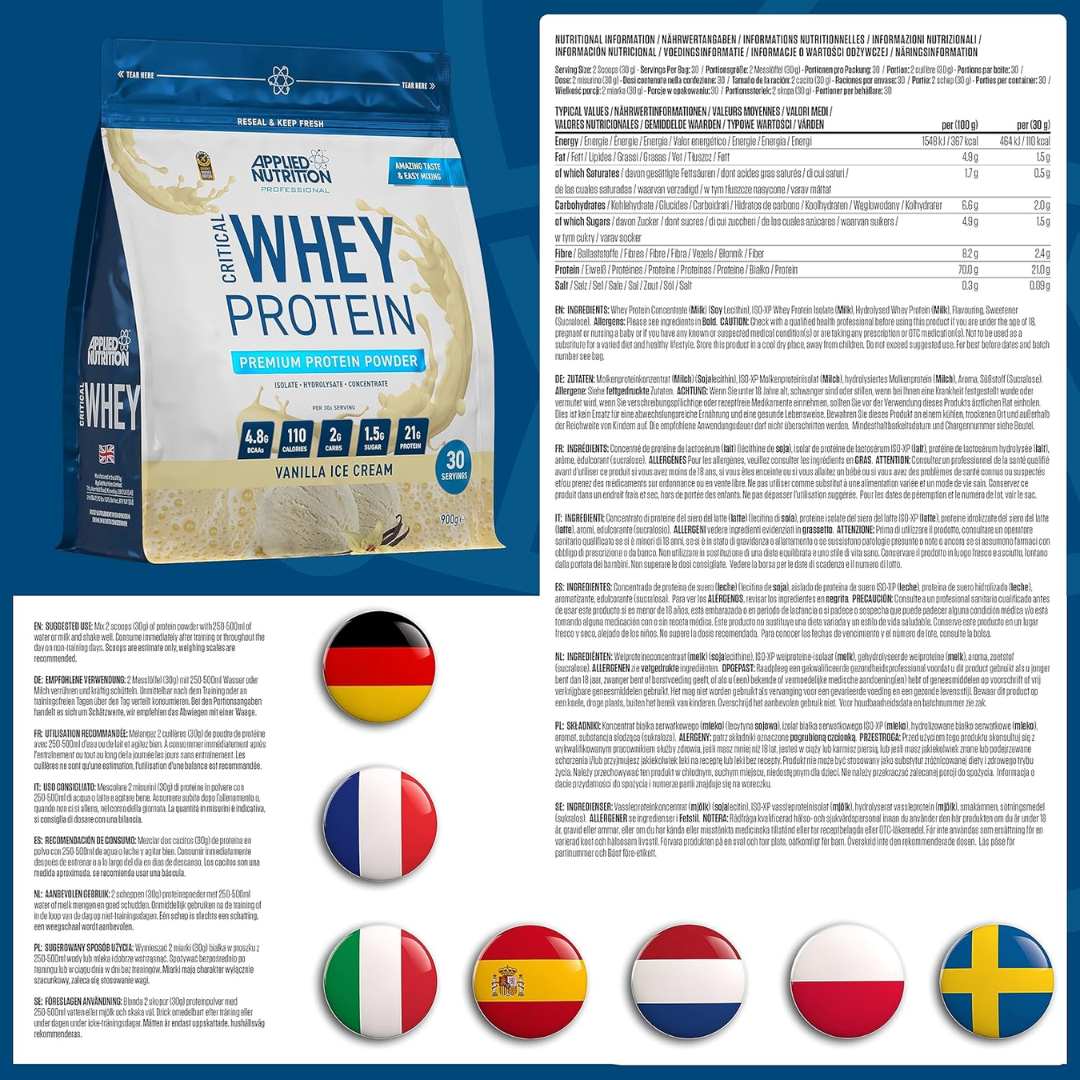 Applied Nutrition Critical Whey 900g - Strawberry
