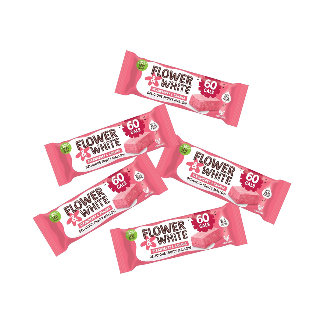 Flower & White Fruity Mallow 15x35g - Strawberry and Banana