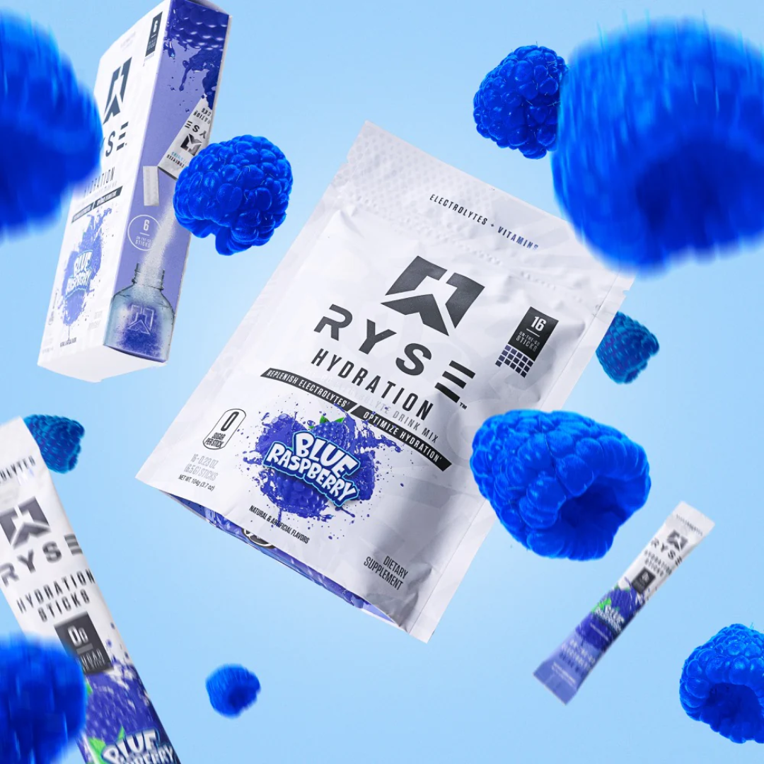 RYSE Hydration Sticks 16x6.4g - Blue Raspberry