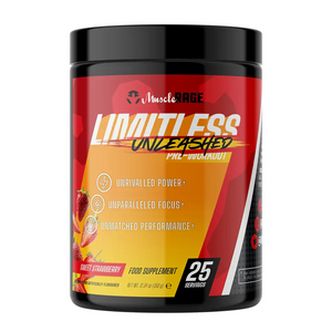 Muscle Rage Limitless Unleashed 350g - Sweet Strawberry