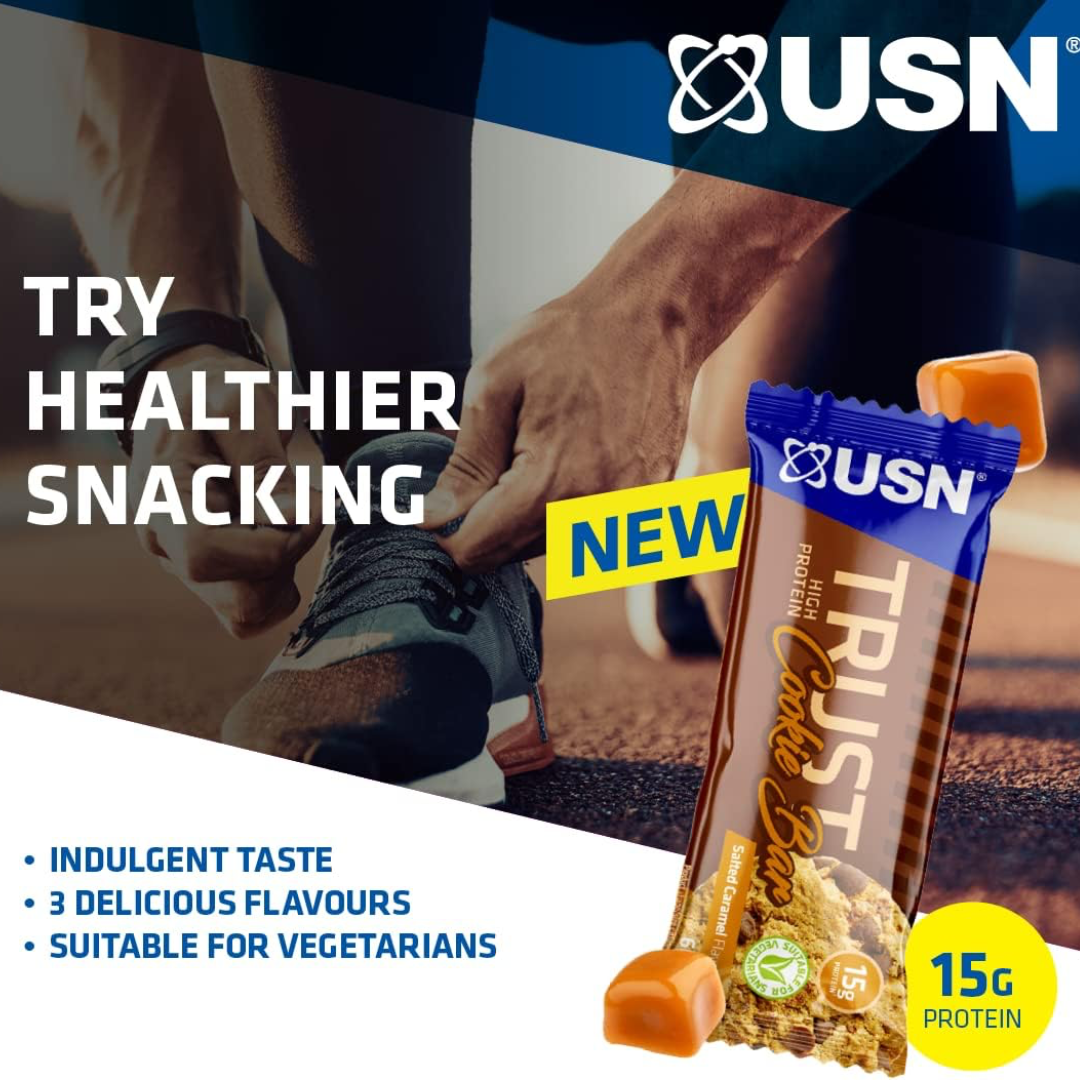 USN Trust Cookie Bars 12x60g - Salted Caramel
