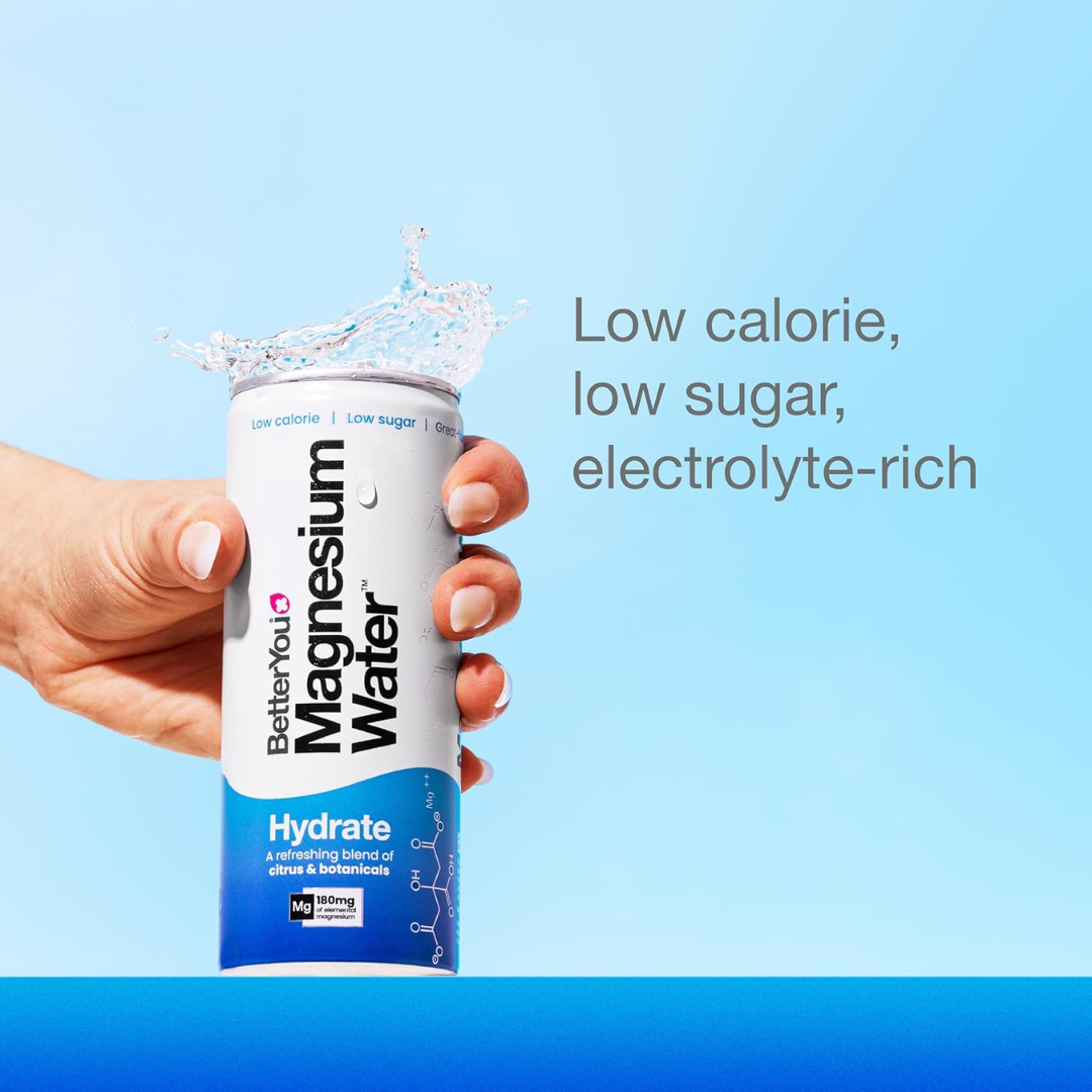 BetterYou Magnesium Water 12x250ml - Pomegranate & Ruhbarb - Energy