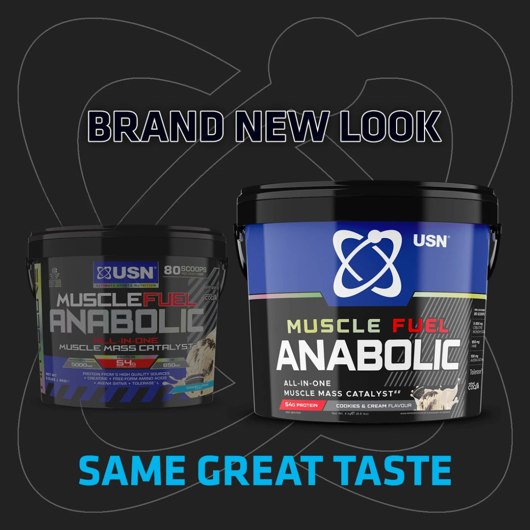 USN Muscle Fuel Anabolic Variety Pack 4kg - Peanut Caramel-Choc-Strawb-Banana