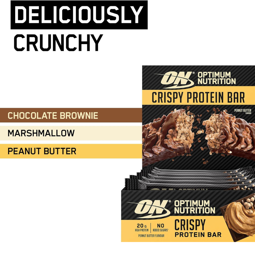 Optimum Nutrition Protein Crisp Bar 10x65g Peanut Butter