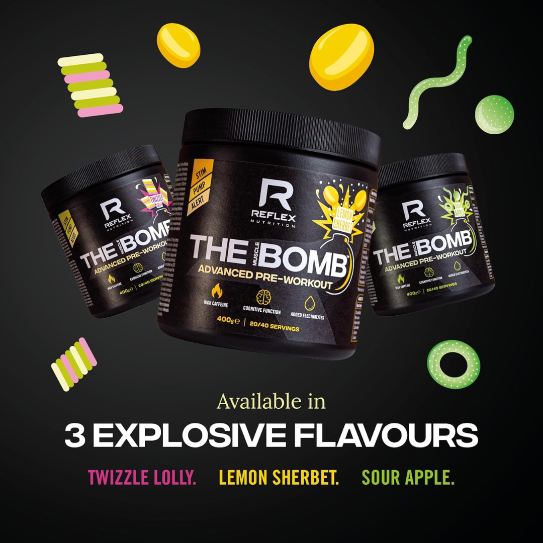 Reflex Nutrition The Muscle Bomb - CAFFEINE FREE 400g - Sherbet Lemon