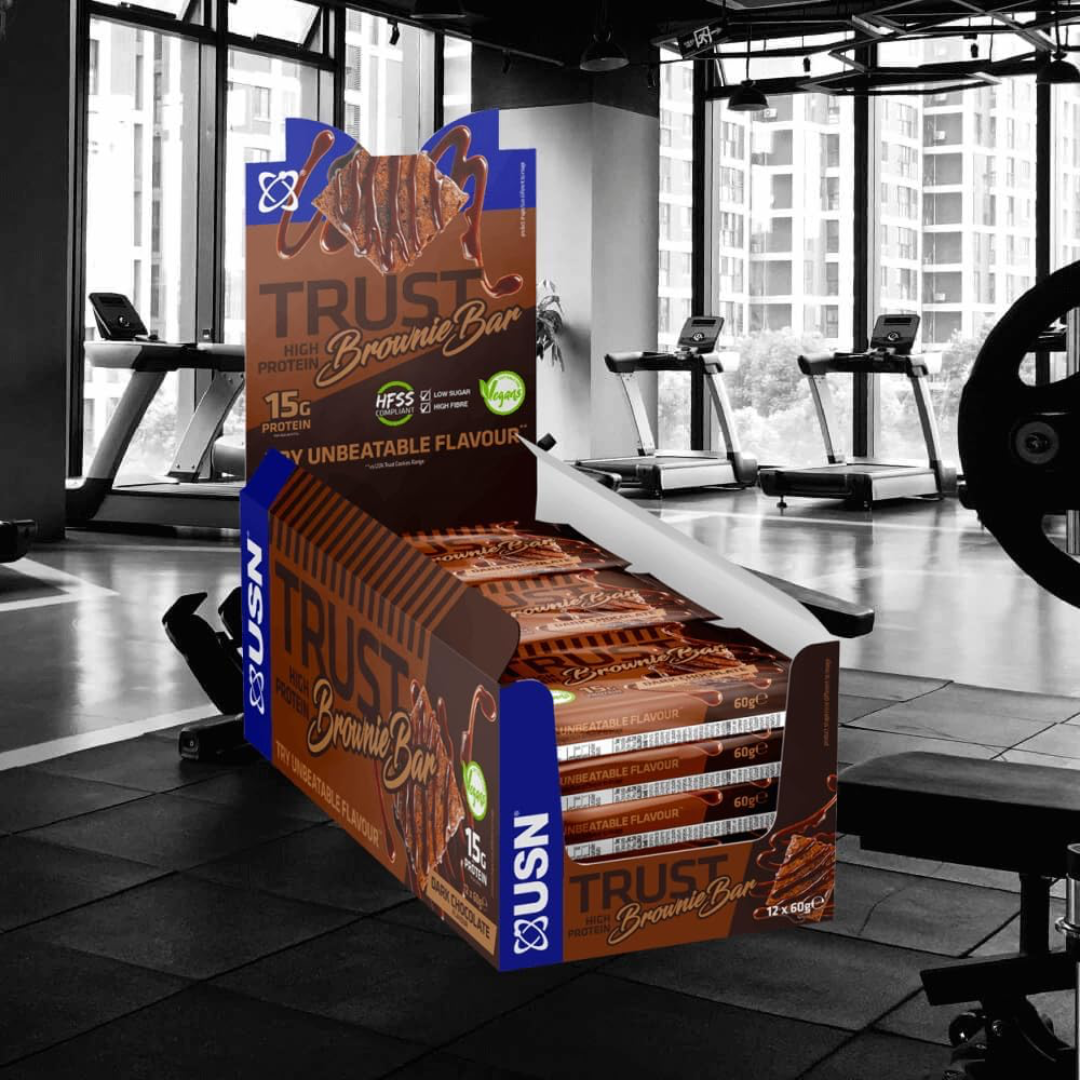 USN Trust Vegan Brownie 12x60g - Dark Chocolate