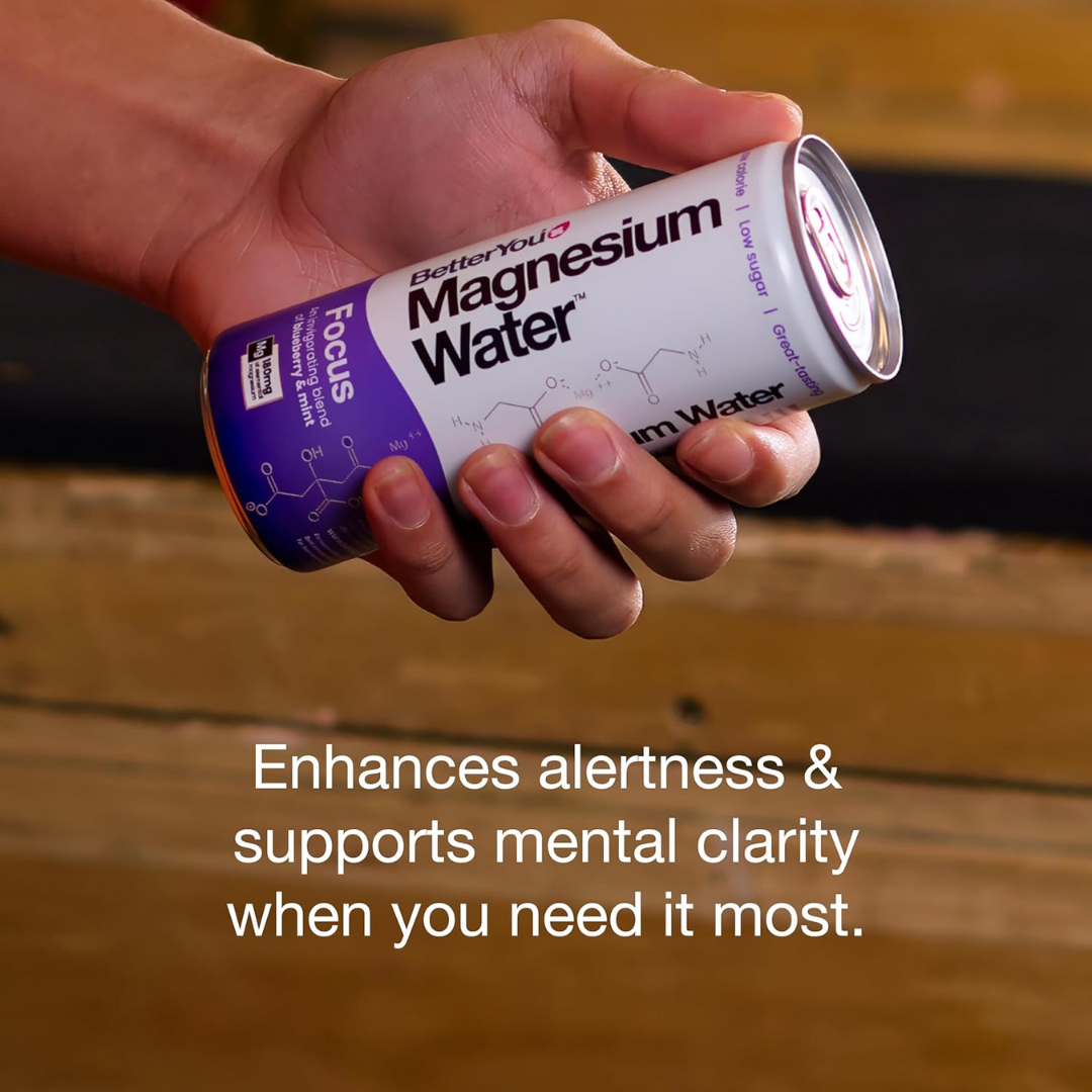BetterYou Magnesium Water 12x250ml - Pomegranate & Ruhbarb - Energy