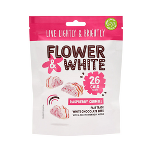 Flower & White Meringue Bites 75g - Raspberry Crumble