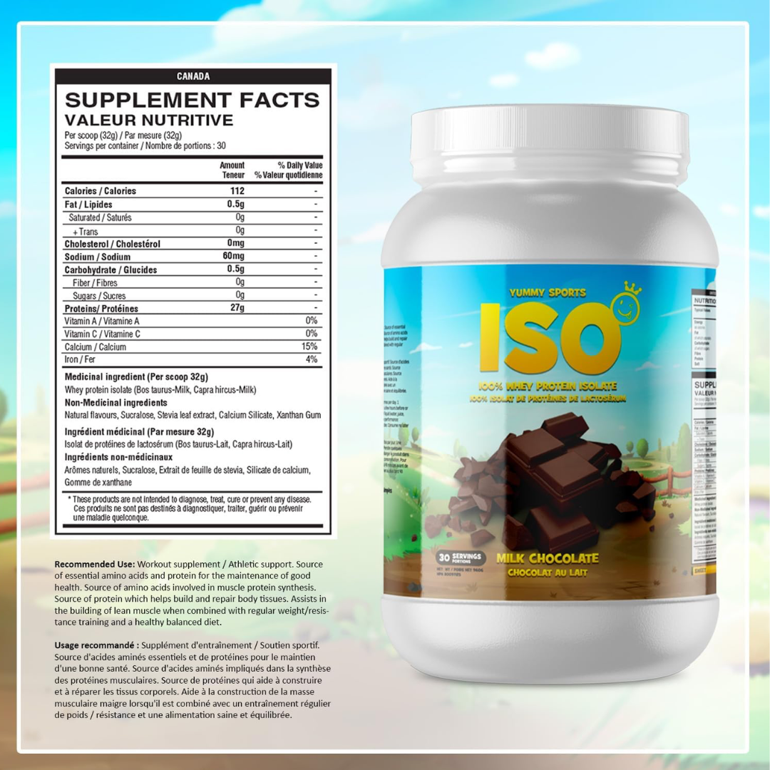 Yummy Sports ISO Tub 30 Servings 960g - Vanilla Ice Cream