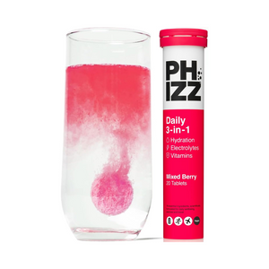 Phizz 3-in-1 Multivitamin & Rehydration Electrolyte Effervescent Multi-pack 6x60 360 Tabs - Mixed Berry