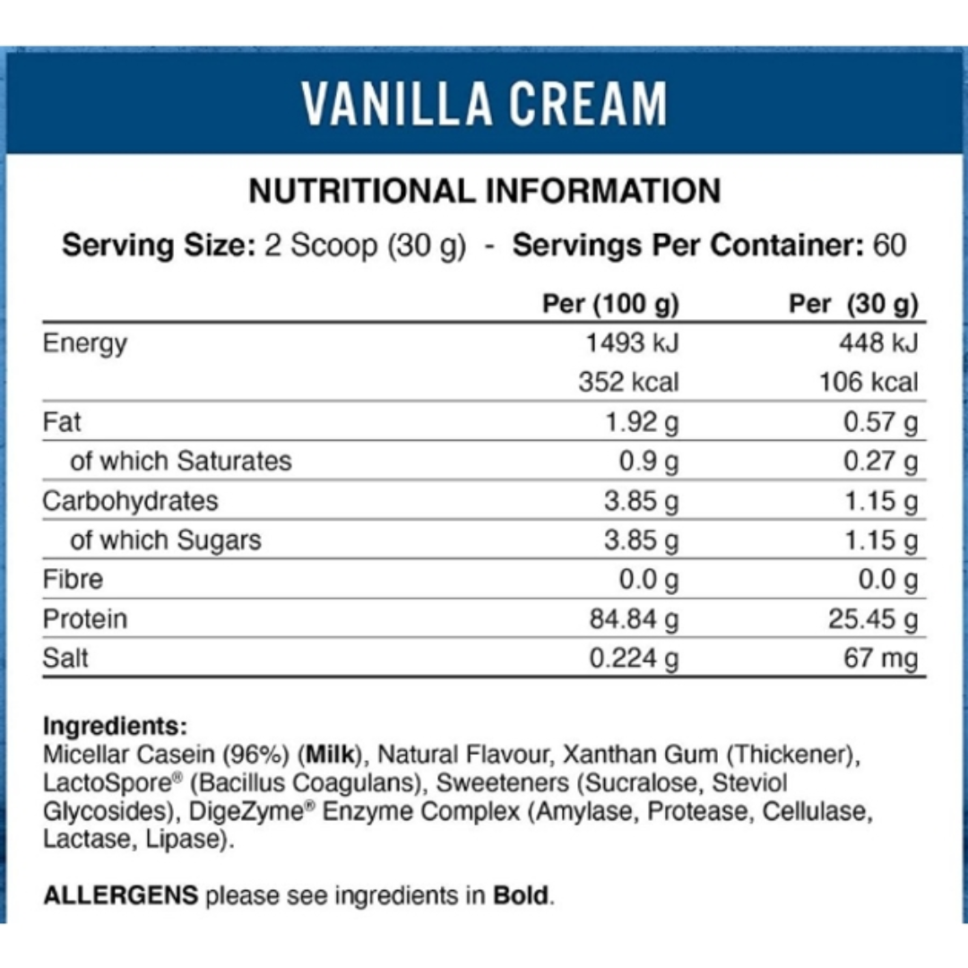 Applied Nutrition Casein 1.8kg - Vanilla Cream