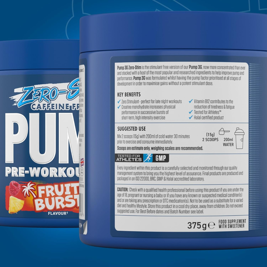 Applied Nutrition Pump 3G Zero Stim Free 375g - Fruit Burst