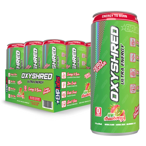 EHP Labs OxyShred Ultra Energy Drink Lightly Carbonated Zero Sugar RTD 12x355ml - Kiwi Strawberry
