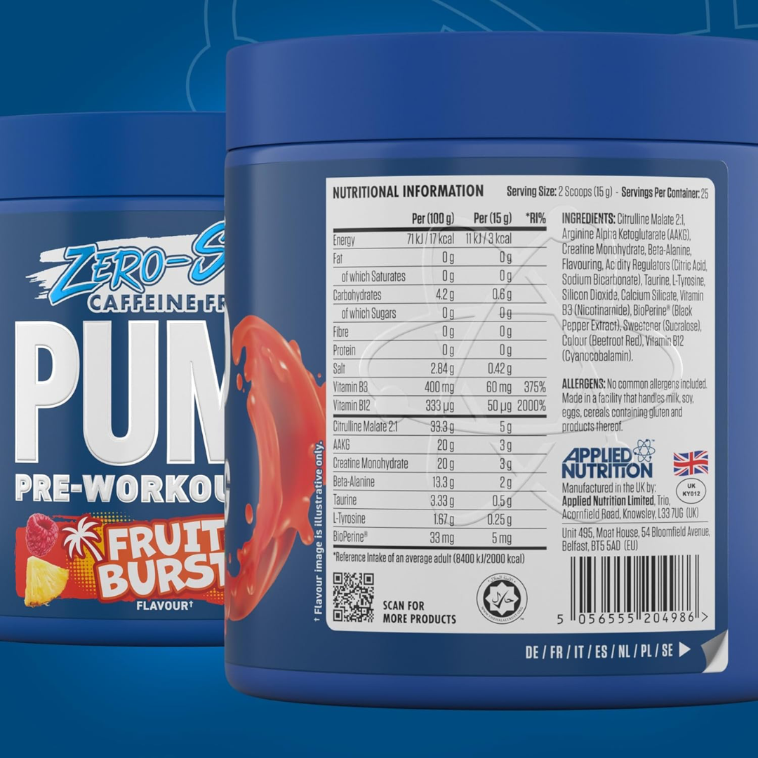 Applied Nutrition Pump 3G Zero Stim Free 375g - Fruit Burst