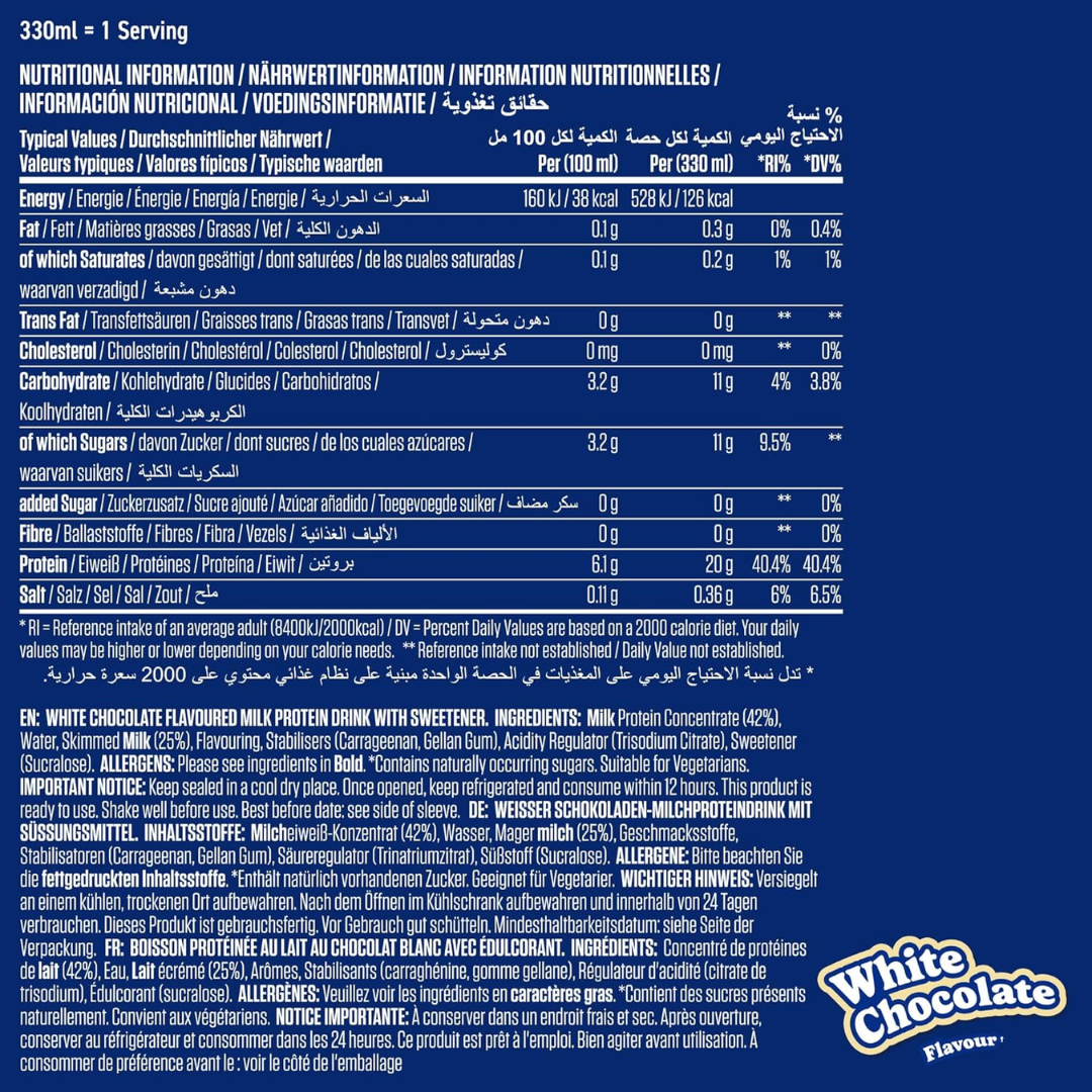 Applied Nutrition High Protein Shake 8x330ml - White Chocolate