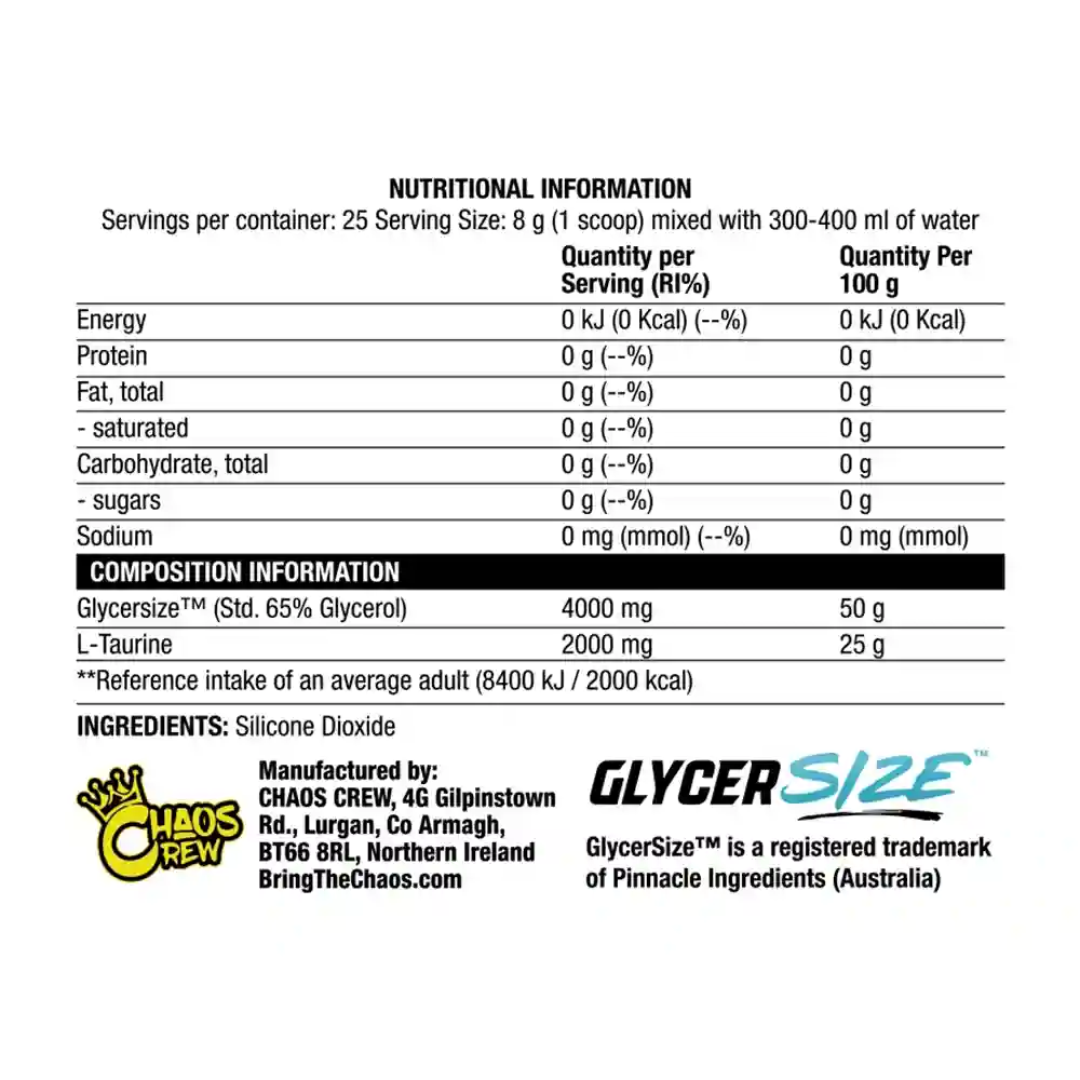 Chaos Crew Glycer Swell 200g Unflavoured