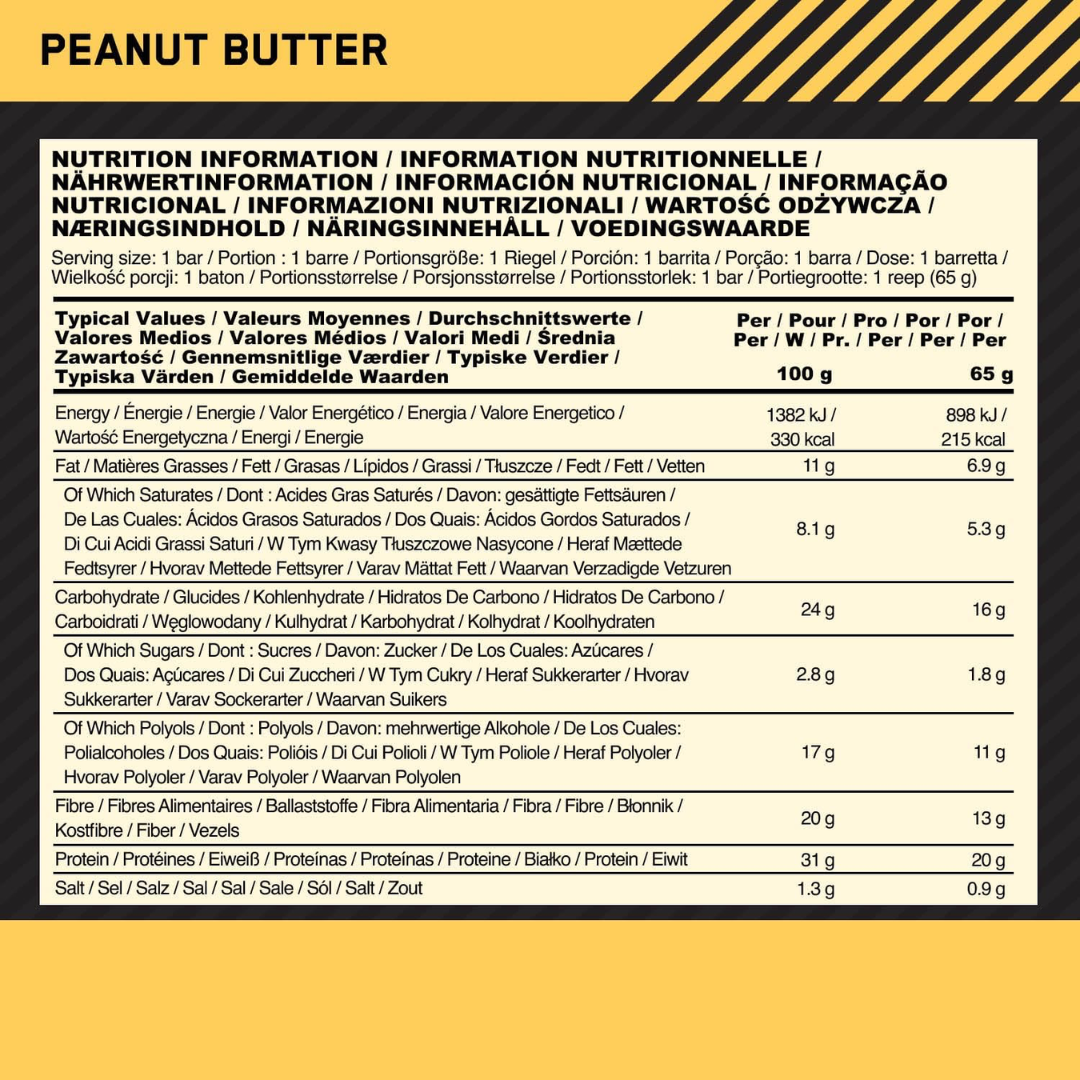 Optimum Nutrition Protein Crisp Bar 10x65g Peanut Butter