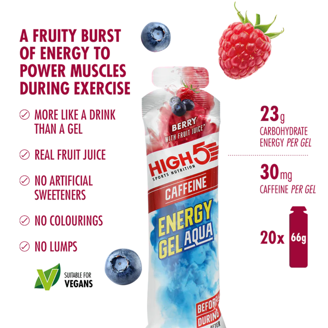 HIGH5 Energy Gel Aqua Caffeine 20x66g - Citrus