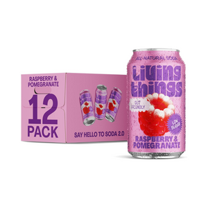Living Things Prebiotic Soda 12x330ml - Raspberry & Pomegranate Soda