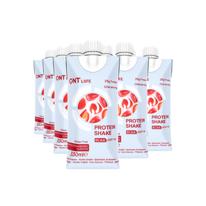 QNT Delicious Whey Shake Tetra 12x330ml - Strawberry