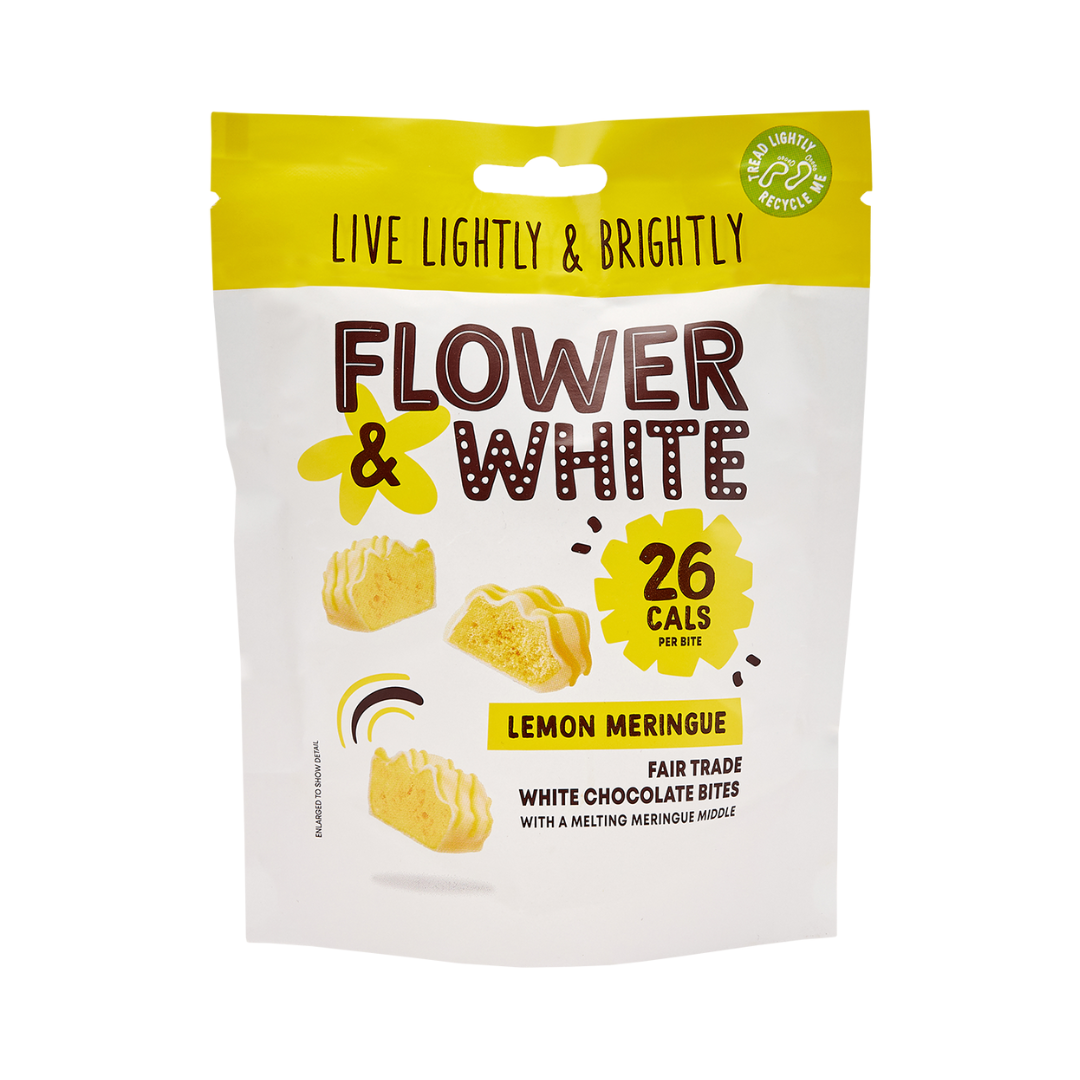 Flower & White Meringue Bites 75g - Lemon
