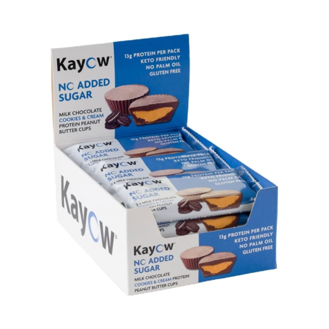 Kayow Nutrition Peanut Butter Cups 12x44g - Milk Chocolate Cookies & Cream
